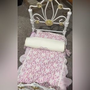 Retired Rebecca’s American Girl Doll Bed + Bedding Set Quilt Pillow Mattress